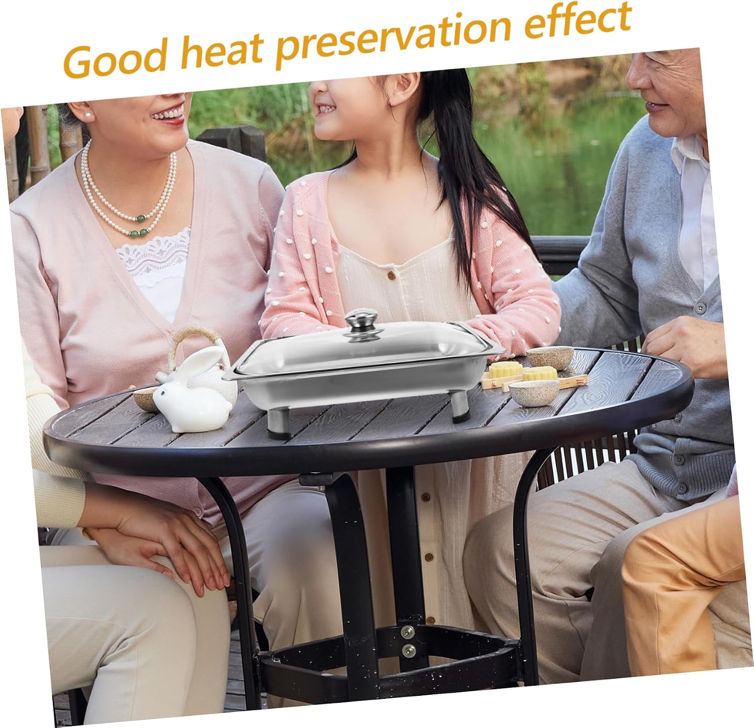 Alipis Stainless Steel Buffet Dish with Superior Insulation for Catering Events Outdoor Gatherings and Parties Versatile Food Warming Tray with Spacious Capacity and Design