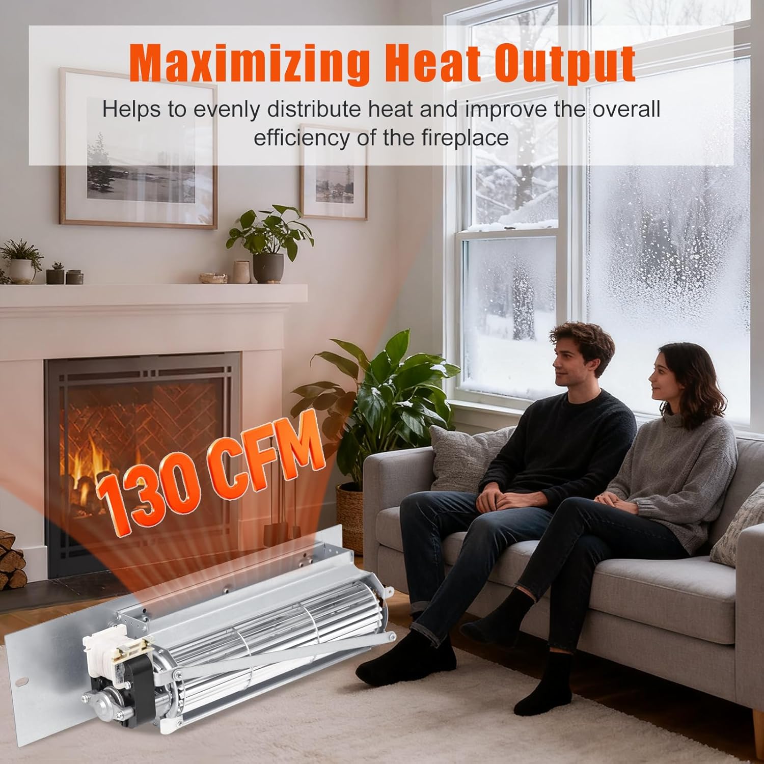 FK24 Fireplace Blower Kit for Majestic, Martin, Temco, Vermont Castings Fireplace 36BDVR, 36BDVRRN, 36LDVRRN, 36BDVT, 33BDVR, 39BDVR, DV360, DVRT36, 36LDVT, FK24 54103 Blower Fan Kit for Rotom HB-RB65