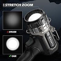 Vista 3 de FORTO Compact Rechargeable Spotlight with Adjustable Focus, Handheld Spot Light with Stand, 823m Range, 3 Light Modes and LED Spot Lights Outdoor