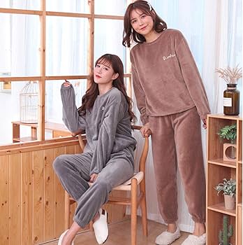 Amazon.co.jp: ルームウェア レディース 上下セット パジャマ ロング