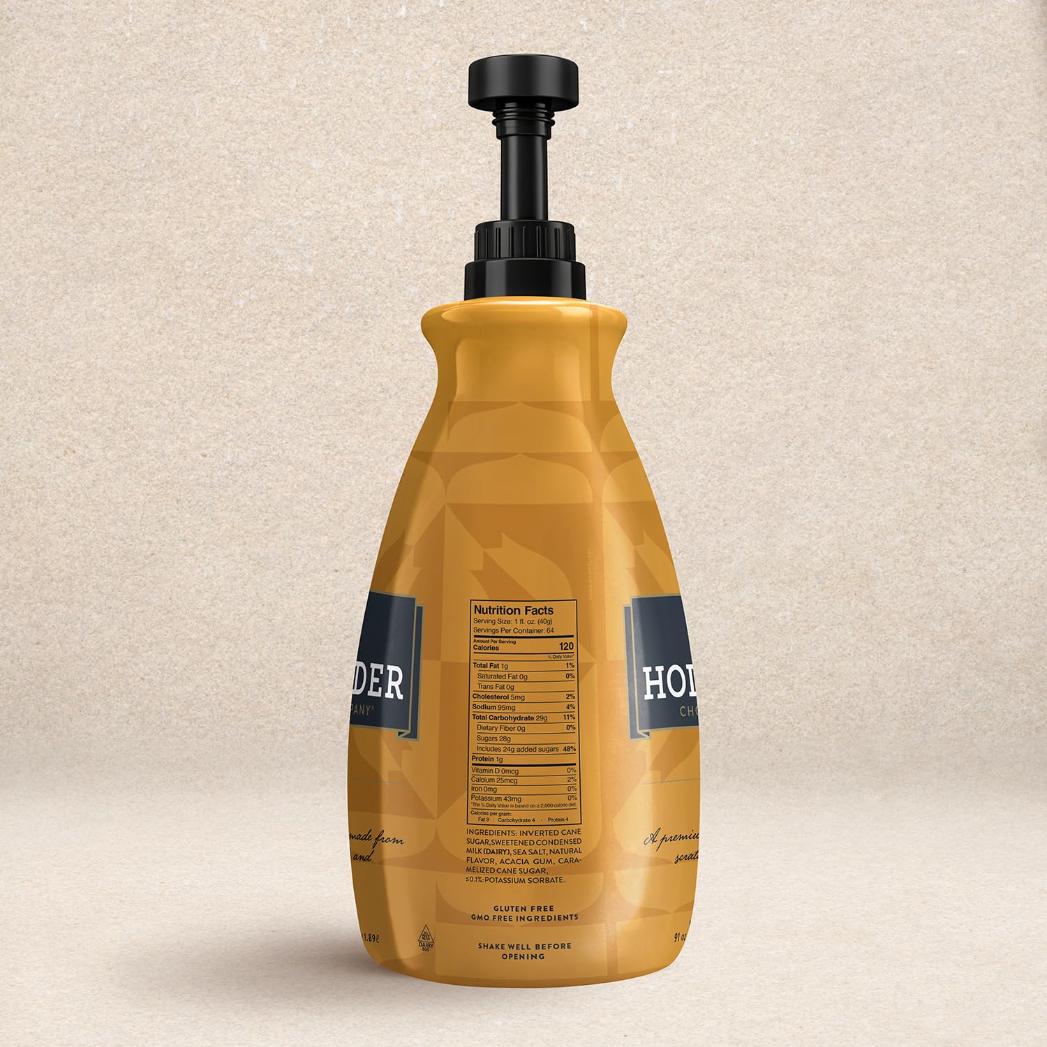 Classic Caramel Café Sauce by Hollander Chocolate Co. | For Caramel Lattes & Deserts | Perfect for the Professional or Home Barista - Net Wt. 91oz (64 fl Oz) Large Bottle (PUMP Included) (Pack of 3) image 2