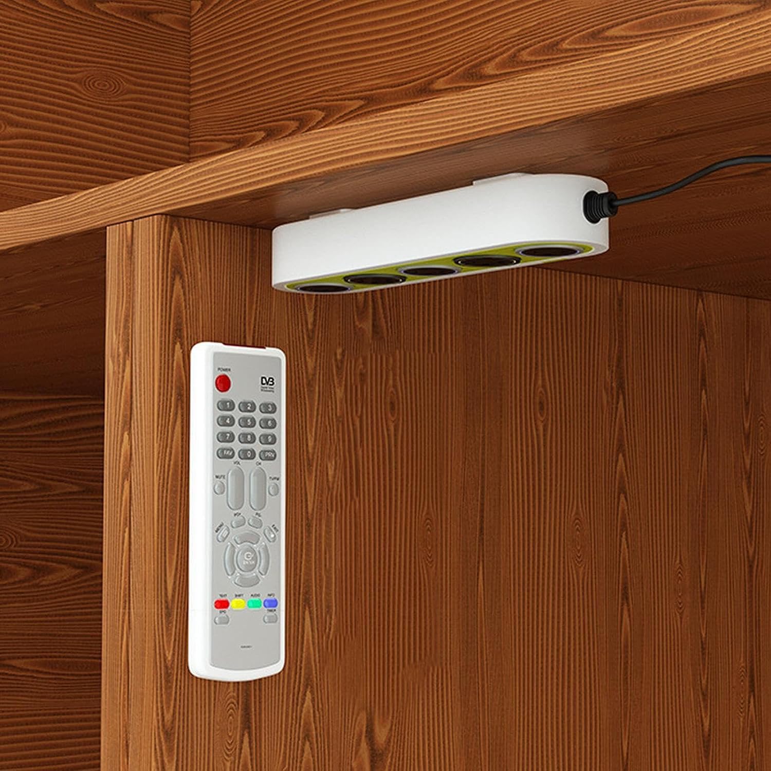 Support Mural Magnétique Pour Télécommande - 5 Pièces - Adhésif Fort Sans Perçage - Charge Jusqu'à 300g - Couleur Vert Avocat - 6