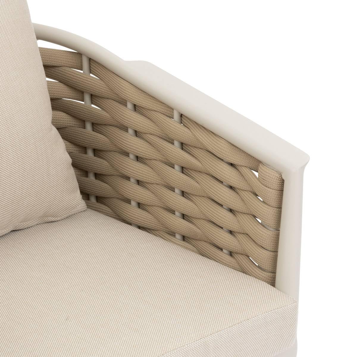 HESPERIDE - Juego de 2 sillones de jardín Yconia, Color Arcilla y Beige, Tejido Resistente al óxido e Impermeable, cojines desenfundables, muebles para terraza y balcón