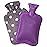 HomeTop Premium Classic Rubber Hot or Cold Water Bottle with Soft Fleece Cover (2 Liters, Purple)