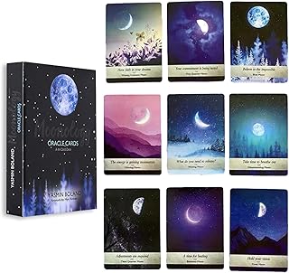 44Pcs Moonology Oracle Cards Tarot Cards Oracle Cards Deck for Beginners Tarot Lover Exercise to Get Past Present Future by Asking Questions Guide Us Healthy Positive Life