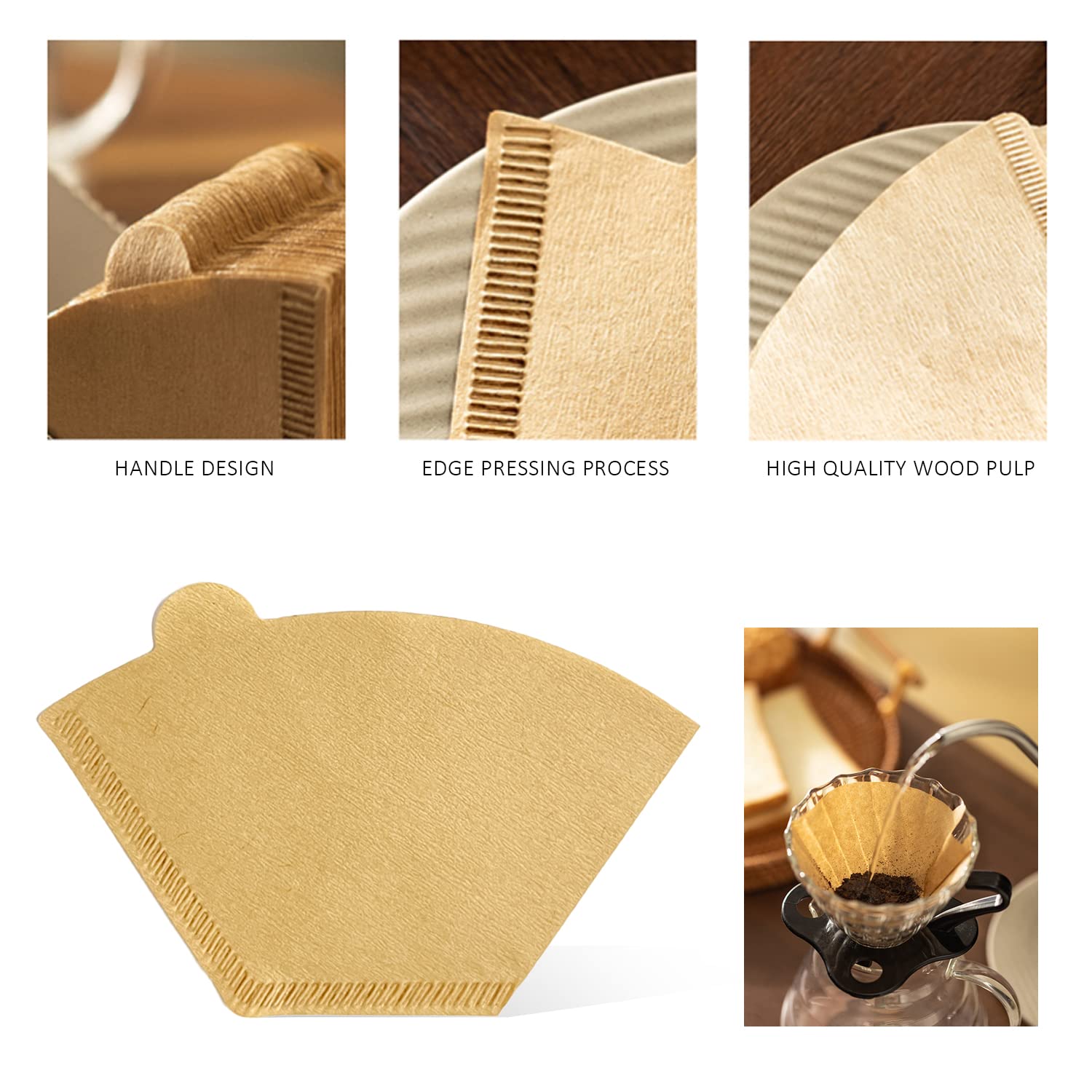 Braune Einweg-Kaffeefilter 9,5 Cm Rund - 200 Stück Für Kaffeemaschine, Camping & Büro