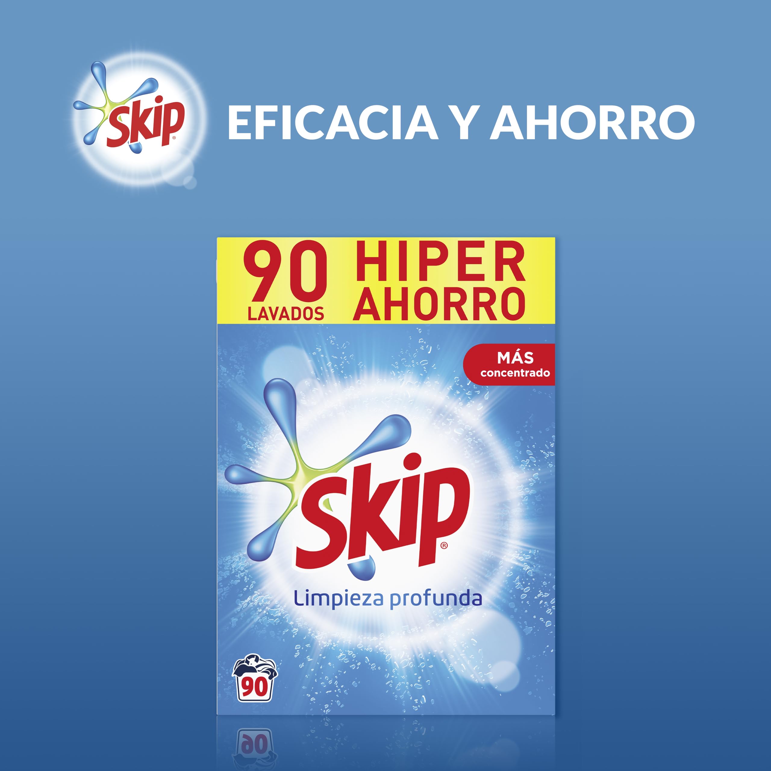 Skip detergente en polvo para la ropa, limpieza profunda 90 lavados