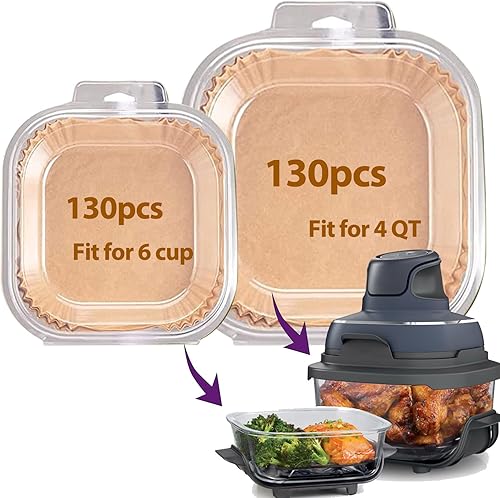 Forros desechables para freidora de aire para Ninja Crispi, 260 piezas de accesorios desechables para freidora de aire Ninja Crispi para contenedor