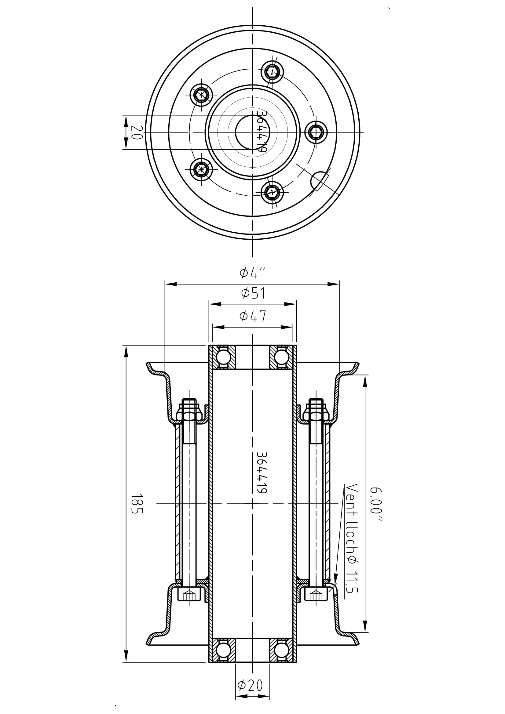 Komplettrad 11x7.00-4 4PR Deli S-317 Rille Nabe: 20x185mm für Landwirtschaft Heumaschine