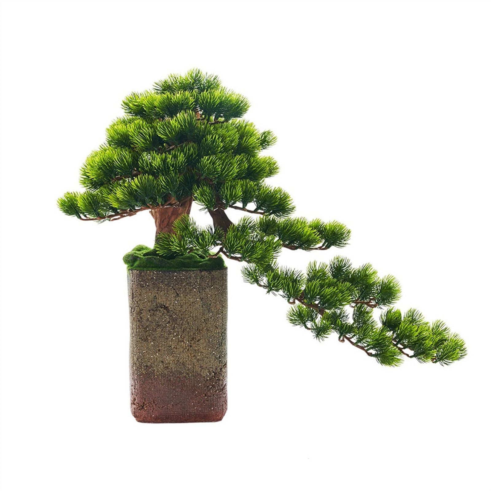 IUokLU Artificial Bonsai Tree Zen Simulation Welcome Pine Bonsai Ornaments Entrance TV Cabinet Office Soft Living Room Decorations Artificial Tree