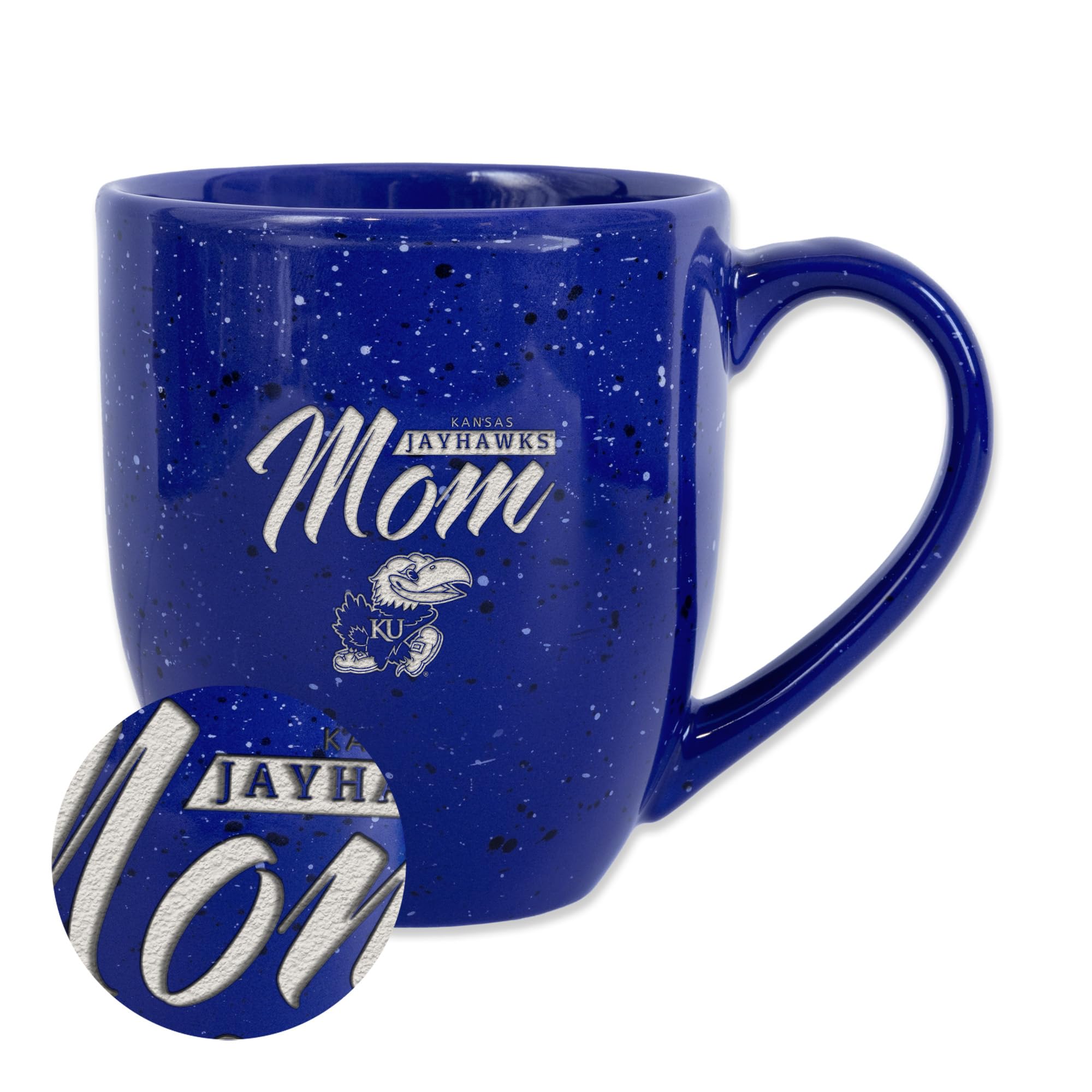 Tasse Kansas Jayhawks Mom en céramique : fini les logos effacés au lavage