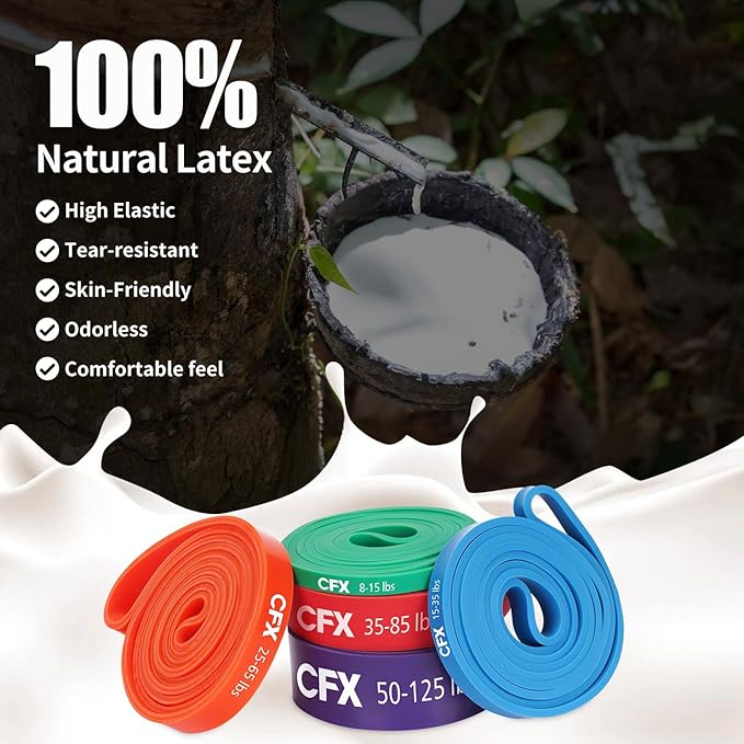 The CFX Resistance Bands set offers five different colors representing varying resistance levels, catering to a range of fitness needs. Whether you’re a beginner, a fitness enthusiast, or an athlete, you’ll find the perfect level of challenge with these versatile bands. The set includes resistance levels from Green (8-15 lbs) to Purple (50-125 lbs), and they are perfect for a wide range of exercises, such as pull-up assistance, press-ups, squats, and more. At 81 inches in length, the bands are suitable for use individually or in combination for added intensity. Plus, with an included door anchor, you can easily integrate them into your home workouts or gym sessions.