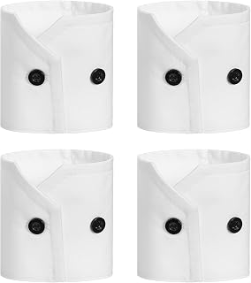 2 Pairs White Cuffs for Wrists, Detachable Fake Cuffs, White Shirt Cuff for Wrists Women Hand Sleeves Garment Decorated Accessories for Suit Blouse Coat