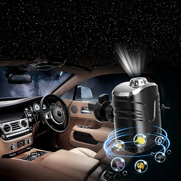 Star Lights for Car, Star Projector with Air Freshener, Ceiling Ambient Light with 6 Scents, Auto On/Off, Vent Clip Accent Light with Diffuser (Starry)