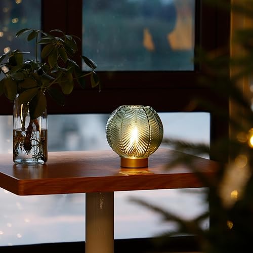 Miniatura 2 de Lámpara de mesa inalámbrica con temporizador, lámpara de mesa inalámbrica con bombilla LED, pequeña lámpara decorativa de cristal para mesita de