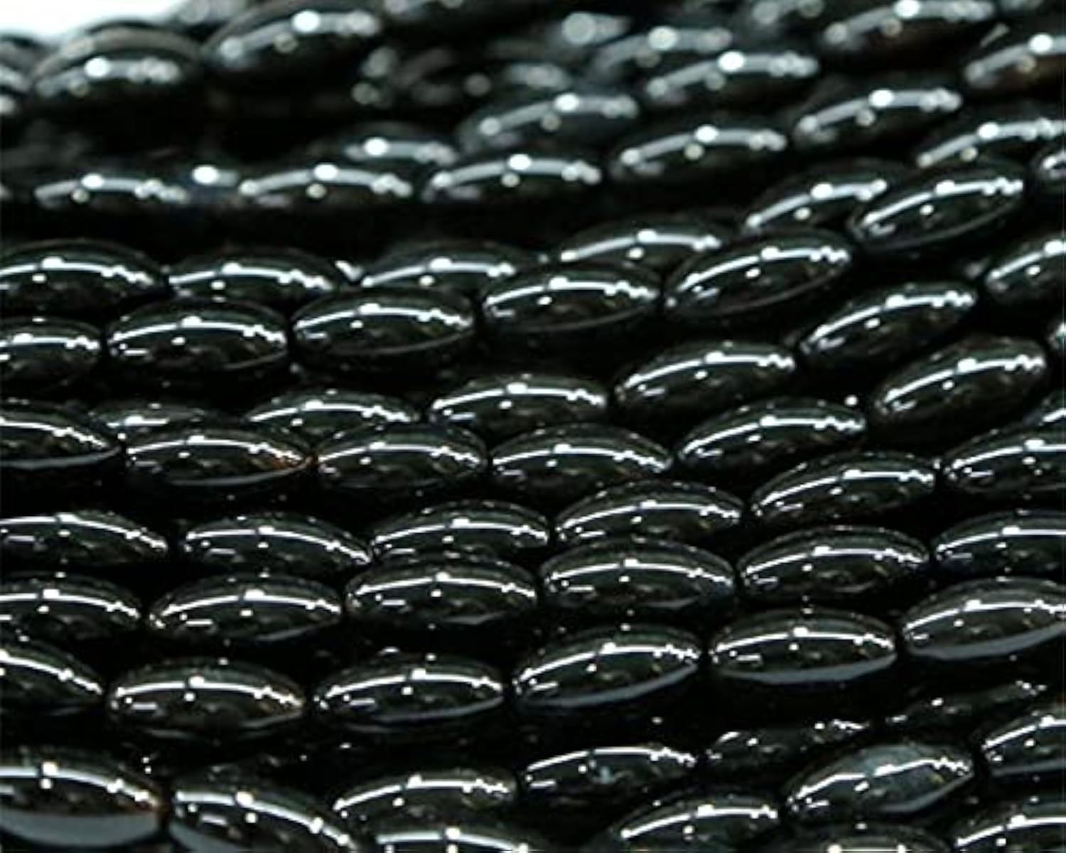 Perles agate noire naturelle 4x6mm 6x12mm onyx ovale pour bijoux DIY