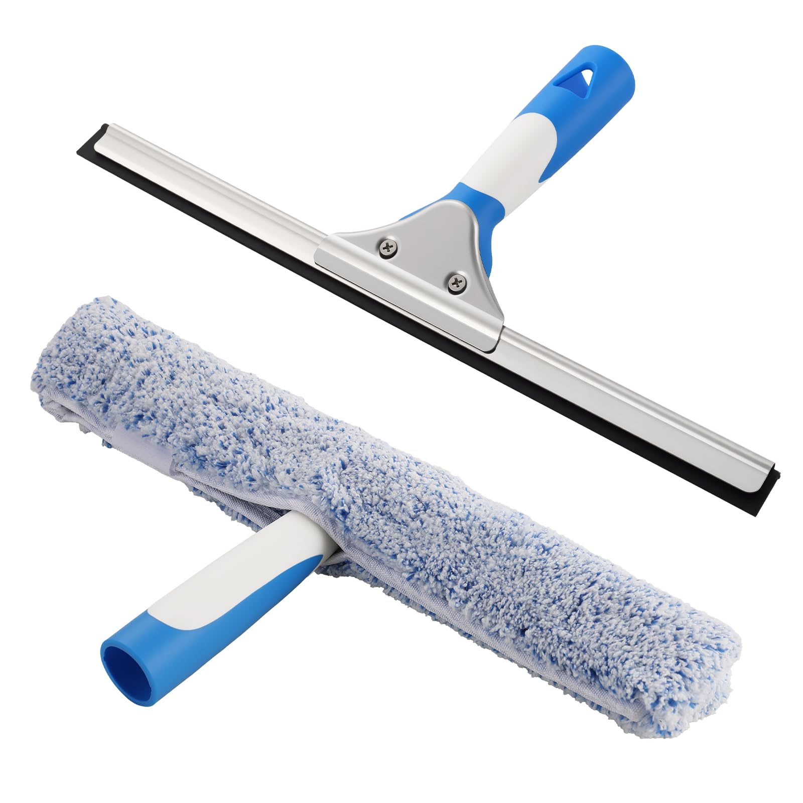 Mitclear Kit Professionale per Pulizia dei Vetri, 8 Pezzi, Secchio da 12L, Tergivetro in Silicone, Lavavetri in Microfibra, 196cm Manico Telescopico, Panno, Strumenti Pulizia di Vetri, Finestre, Auto