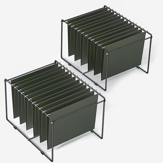 TOPCJ 2 Packs Legal/Letter Size Hanging File Folder Frame