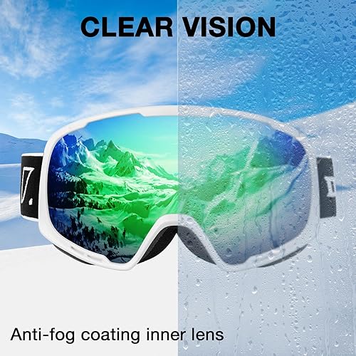Miniatura 6 de DBIO Gafas de esquí  OTG protección UV antivaho gafas de nieve y snowboard para hombres, mujeres, adultos y jóvenes