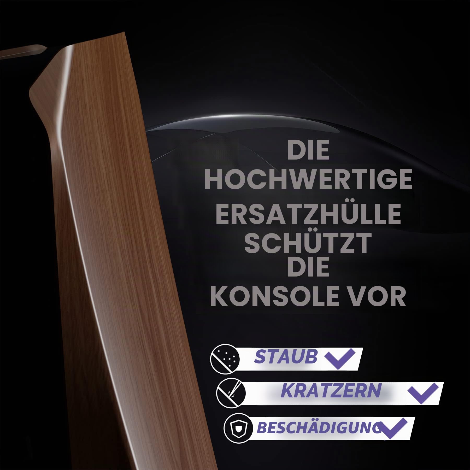 eXtremeRate Re-Design eXcover Shell für PS5 Konsole Disc Edition, Abdeckung Seitenplatten & Mittel Aufkleber Ersatzteile Holz Optik
