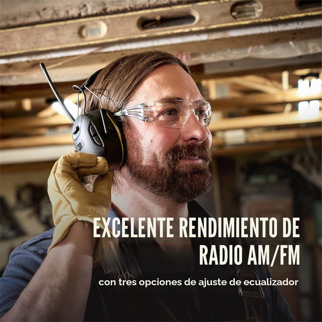3M WorkTunes Connect + Protector auditivo inalámbrico AM/FM con tecnología Bluetooth, protección auditiva Bluetooth® con una clasificación de reducción de ruido de 26 dB