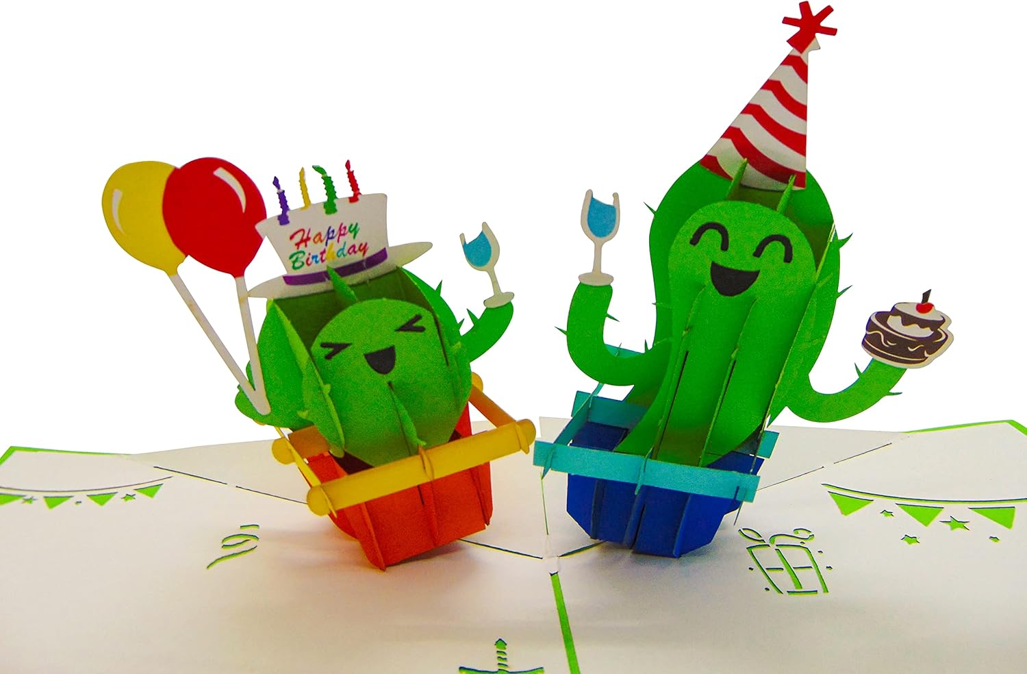 Cactus Happy Birthday, Pop Up Card, 3D Popup Greeting