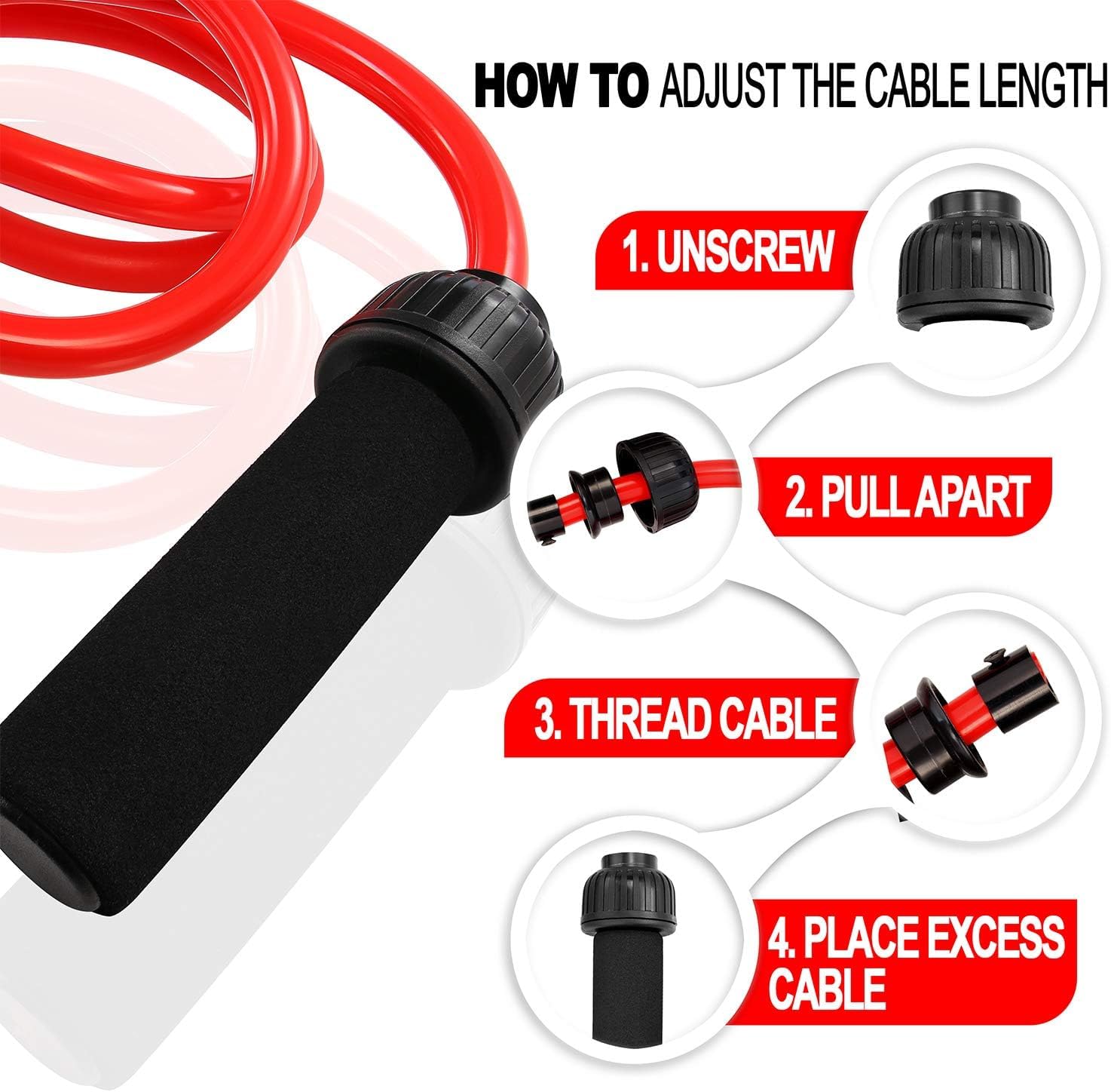 Snapklik.com : Weighted Jump Rope - (1.5LB) Solid PVC 12mm Diameter For ...