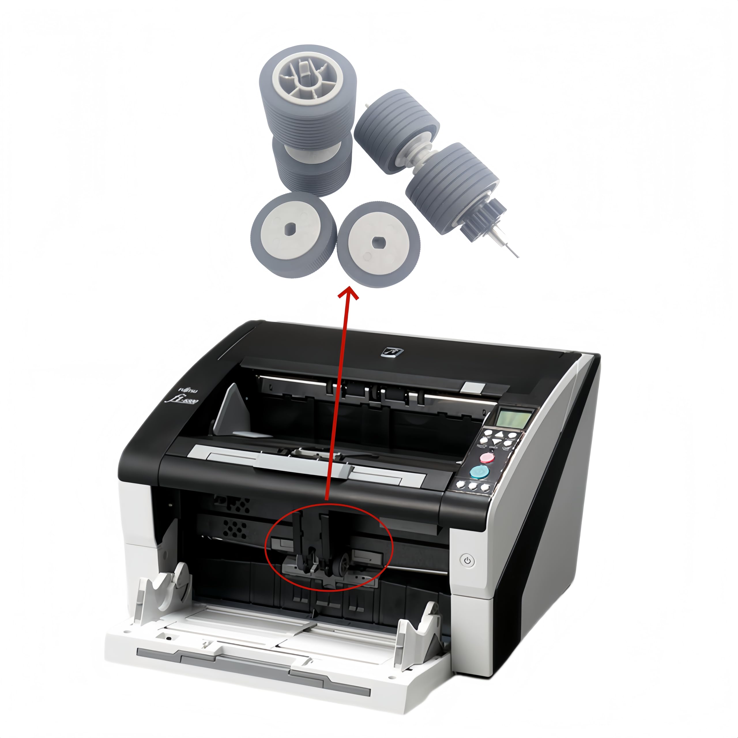 Consumables Roller-Set für Fujitsu fi-6400 fi-6800 fi-6420 Scanner | Trennbrems-Tonabnehmerrollen-Set, Teilenummer: PA03575-K011 PA03575-K012 PA03575-K013