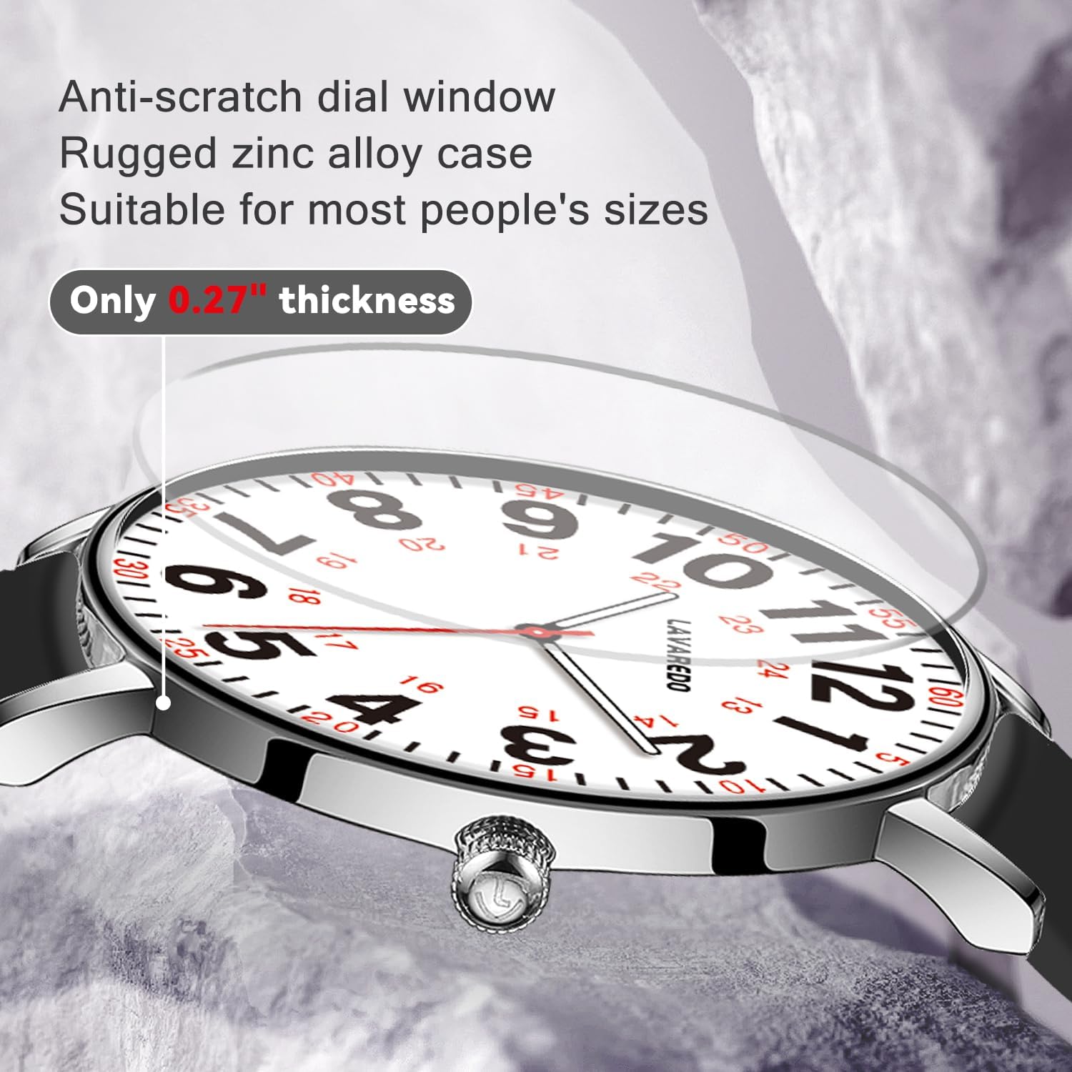 Nurse Watch for Nurses Doctors Women Men,Waterproof Analog Watches with Luminous Dial and Japanese Quartz Movement,Easy to Read Military Time Watch with Second Hand, 12/24 Hours,Silicone Band - Image 2