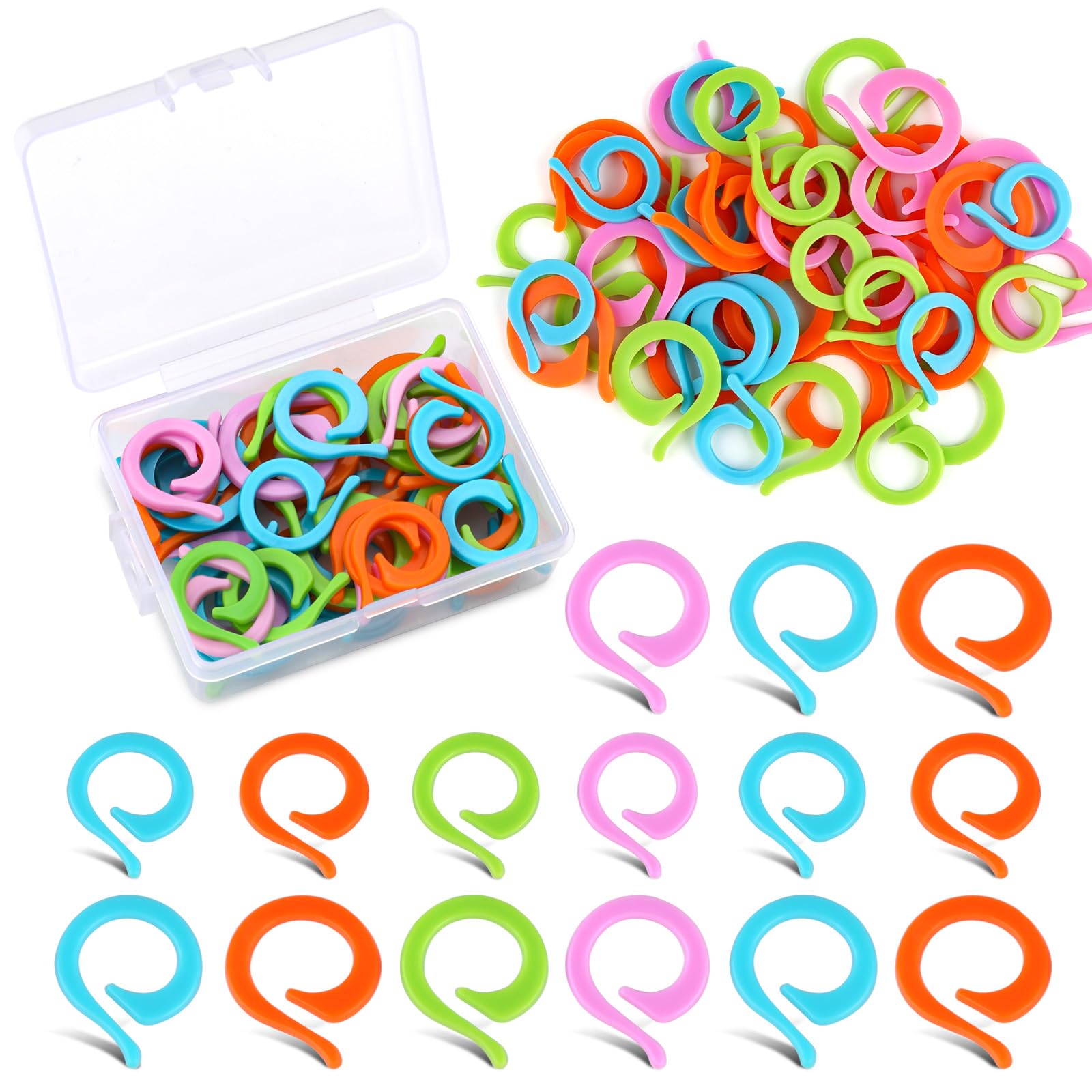 Lokunn 40 Pcs Stitch Markers for Crocheting, Crochet Stitch Markers Ring