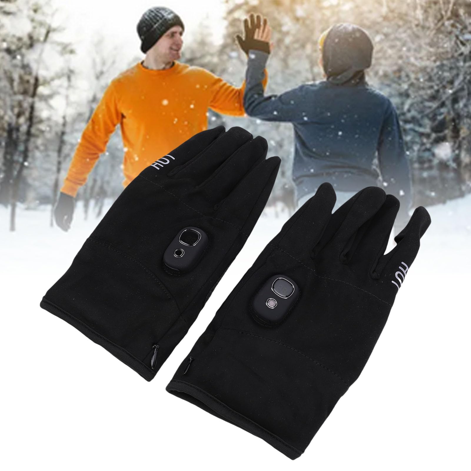 Fockety Guanti Riscaldati, Scaldamani Ricaricabili, Guanti Elettrici Riscaldanti per Uomo Donna con Batteria, 5 Livelli di Calore per Moto, Sci, Snowboard, Passeggiate con Cani