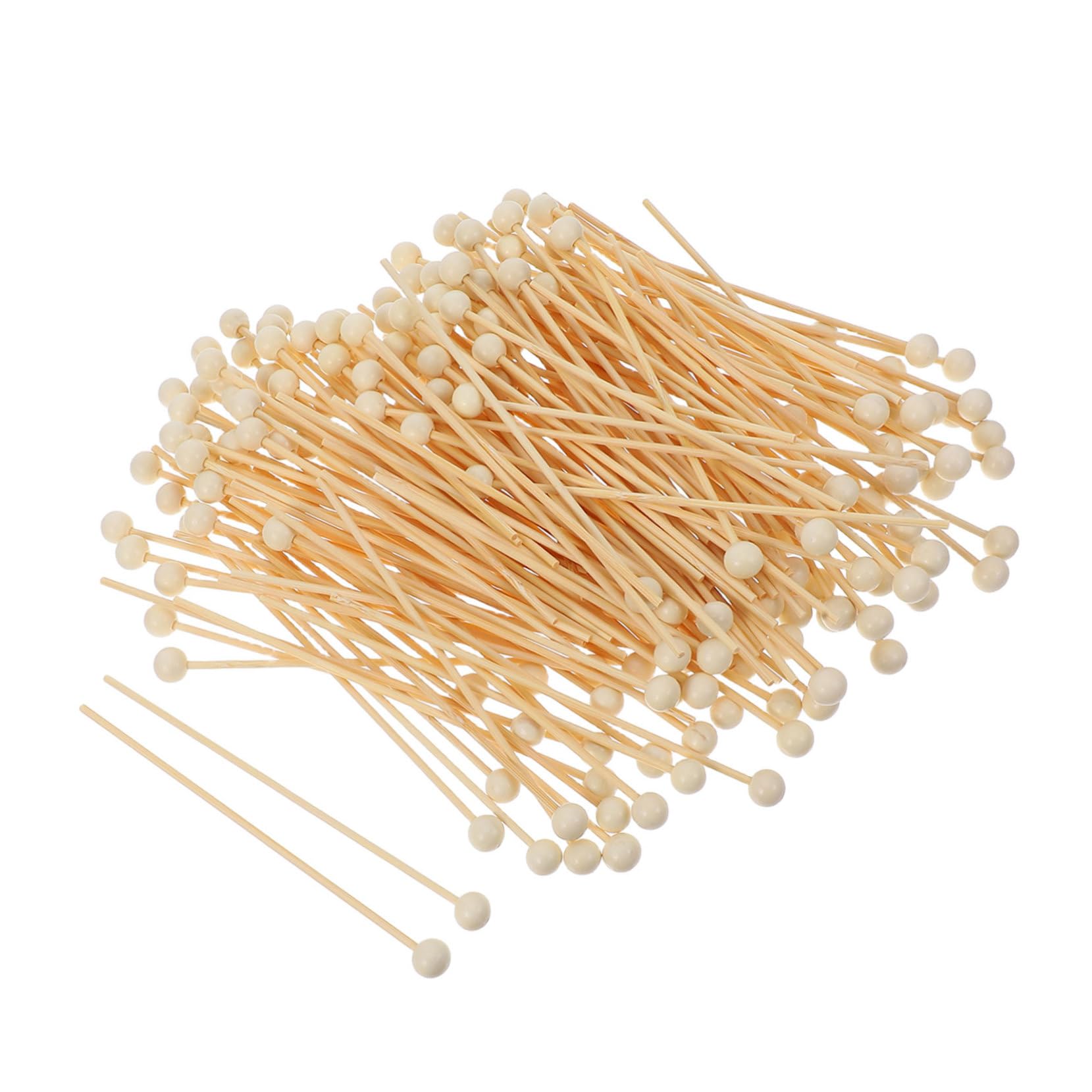 Bâtons de bois avec boule pour bonbons durs et décoration de gâteaux de fête x200