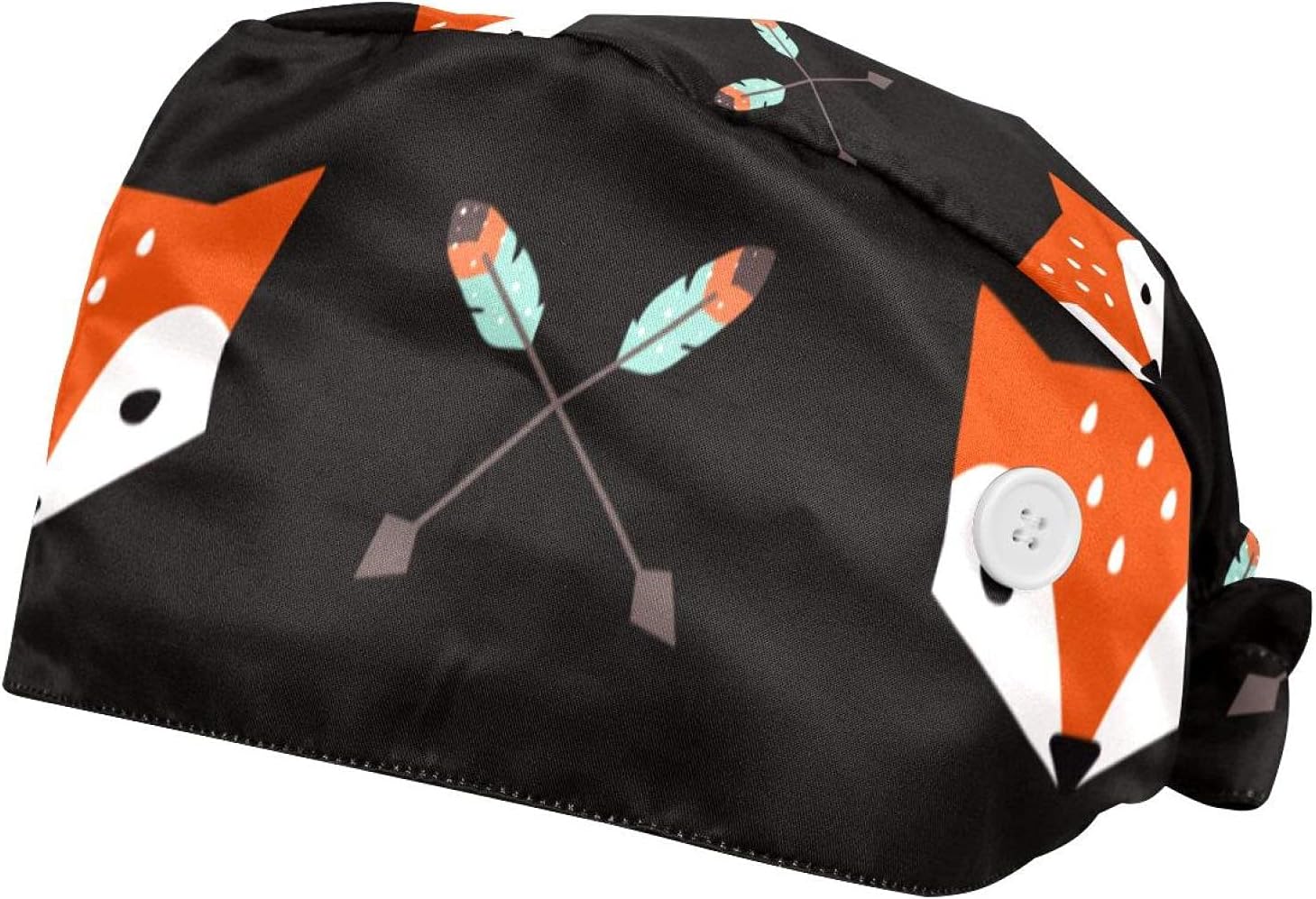 2 Piezas de Gorro de enfermería con Botones Sombreros Protectores Ajustables Dessin animé requins de mer Motif Bleu Gorros de Trabajo de Secado rápido para Mujeres y Hombres