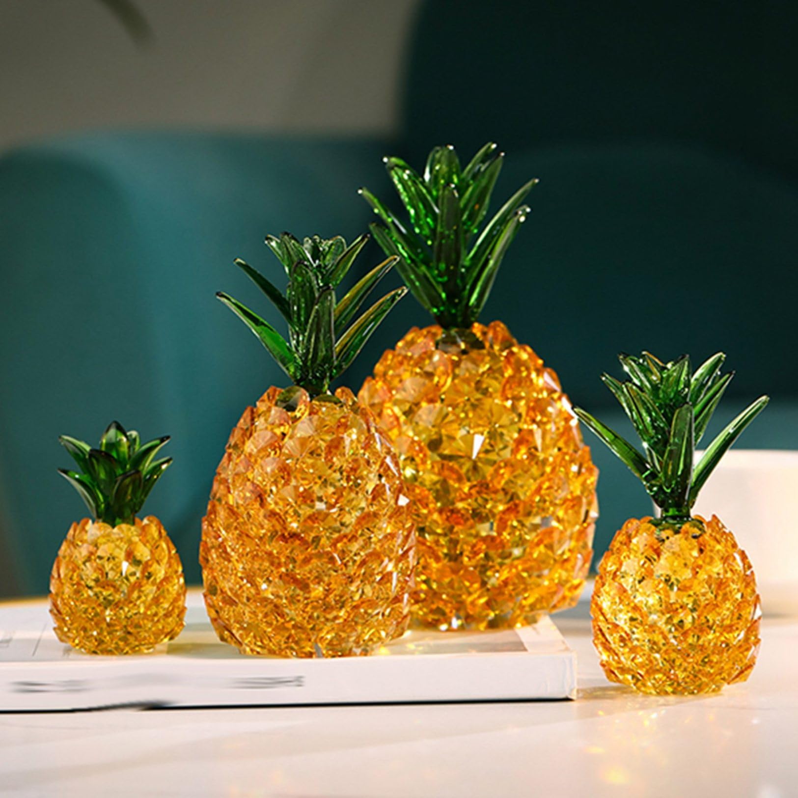 バカラ 珍品 新品箱付き 大型2kg パイナップル置物 フロスト加工