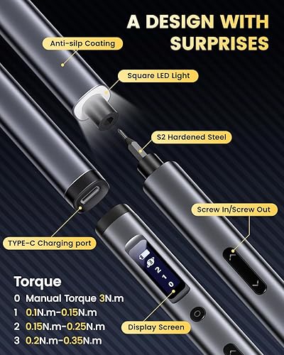 Miniatura 2 de Mini Destornillador Eléctrico Inalámbrico 66 EN 1, Juego de Puntas Magnéticas de Destornillador de Precisión con Estuche, Carga USB 3