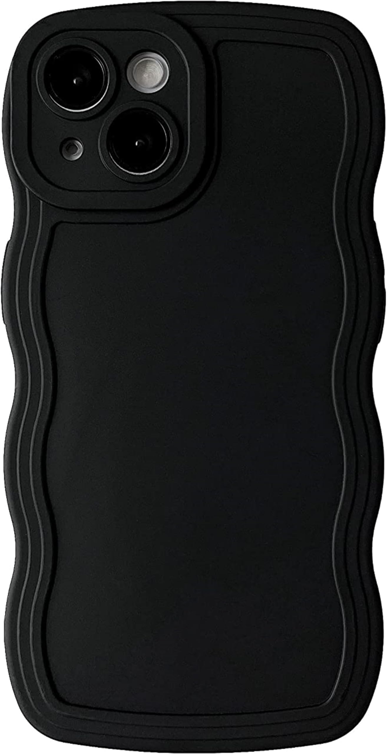 Tybiky Hülle Kompatibel mit iPhone12Mini, Farbe Curly Handyhülle, Schöne TPU Silikon Wellen Design Schutzhülle, Niedlich und Einzigartigen Frauen Mädchen Case Cover für iPhone 12Mini, Schwarz
