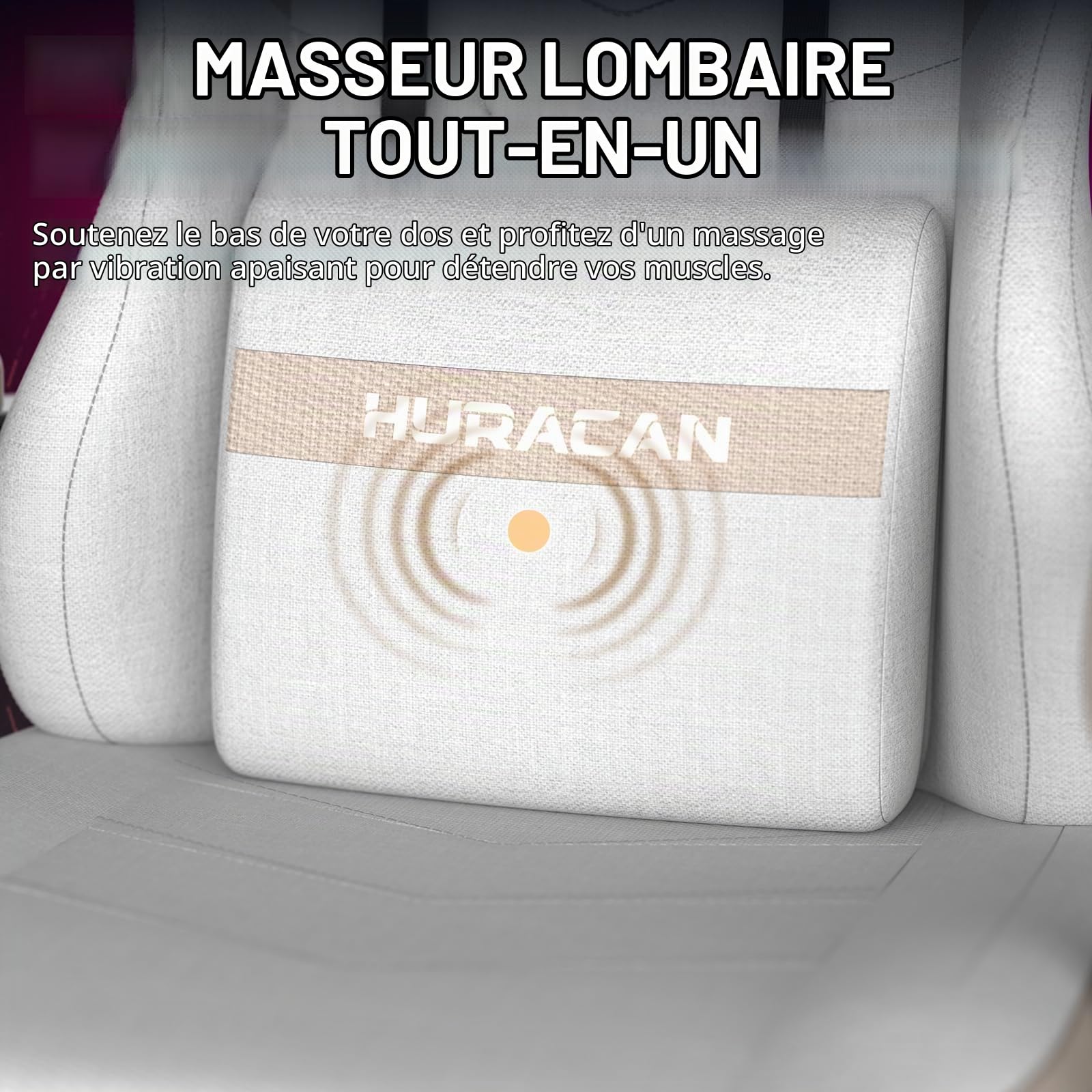 Verdego Chaise Gaming Ergonomique, Fauteuil Gaming avec Coussin Lombaire Massant, Repose-Pieds Rétractable, Accoudoirs Réglables, Tissu Cuir, Chaise Gamer Dossier Inclinable 135°, Beige Kaki