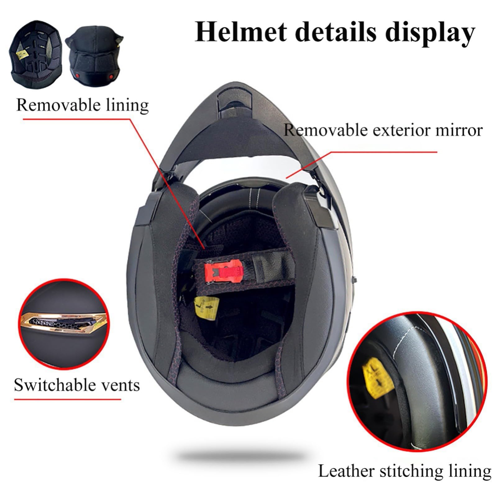Casco Modular Para Motocicleta Con Guantes Y Protección Facial, Doble Visera, Casco Moto & Scooter & ECE 22.06 Homologado | Para Hombre Y Mujer 2,XXL/(63~64cm)