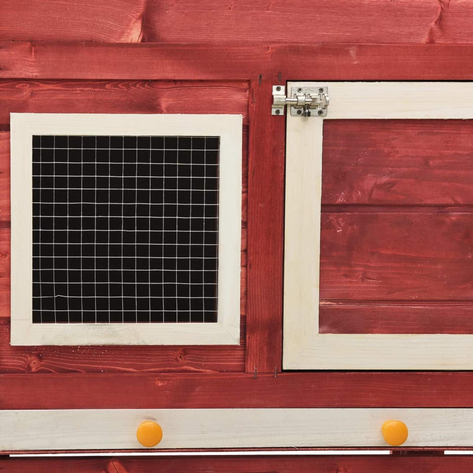 Conejera, XIAOGUANG Jaula Cobaya, Jaulas para Conejos, Jaula Hamster, Casa Conejo, Casita Conejo, Nido Conejo, de Madera Maciza de Abeto Rojo y Blanco 140x63x120 cm