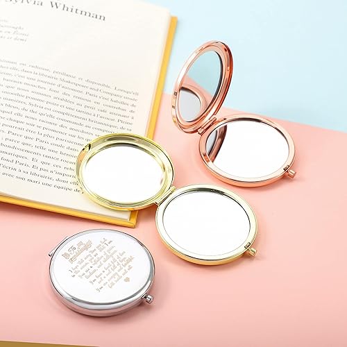 Miniatura 3 de OVNMFH To My Granddaughter - You're Amazing and Beautiful - Espejo de bolsillo, espejo de bolsillo compacto de acero inoxidable, espejo de bolsillo