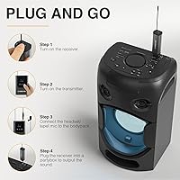 Vista 4 de Phenyx Pro Sistema de micrófono inalámbrico digital dual PDP-2-2B Bunble con micrófono de mano PWH-P-900