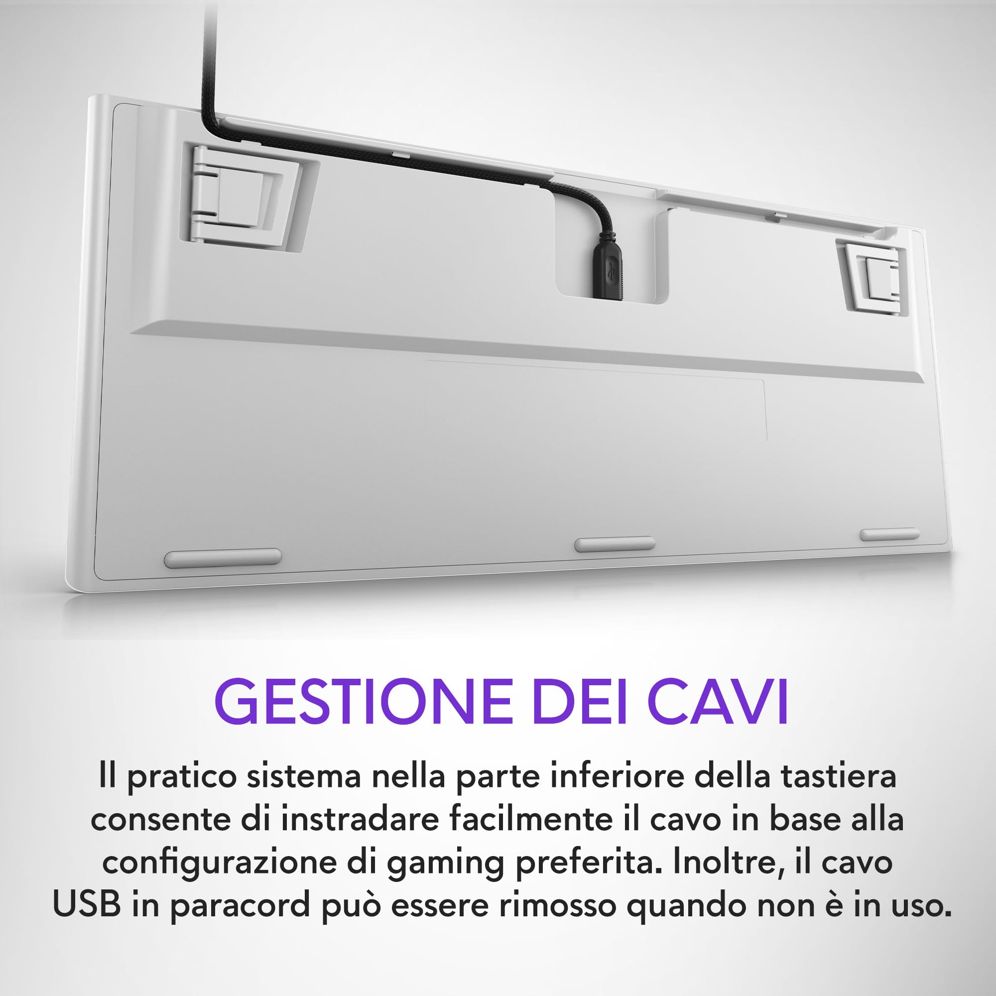 Alienware AW420K Tastiera Gaming senza Tastierino Numerico, Design Compatto, Switch CHERRY MX Red, USB, Anti-Ghosting, N-Key Rollover, Retroilluminazione AlienFX RGB, Tastiera Italiana - Lunar Light