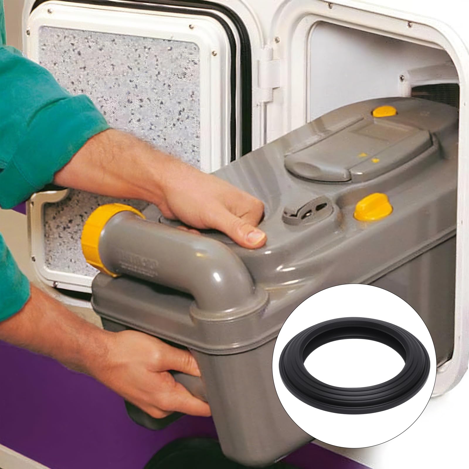 1 Piezas Goma Inodoro para Thetford C2/C200/C250/C260/C400 – Sellado de silicona anti-fugas y olores Arandela Válvula de Descarga– Compatible con Thetford toilette, instalación DIY sencilla
