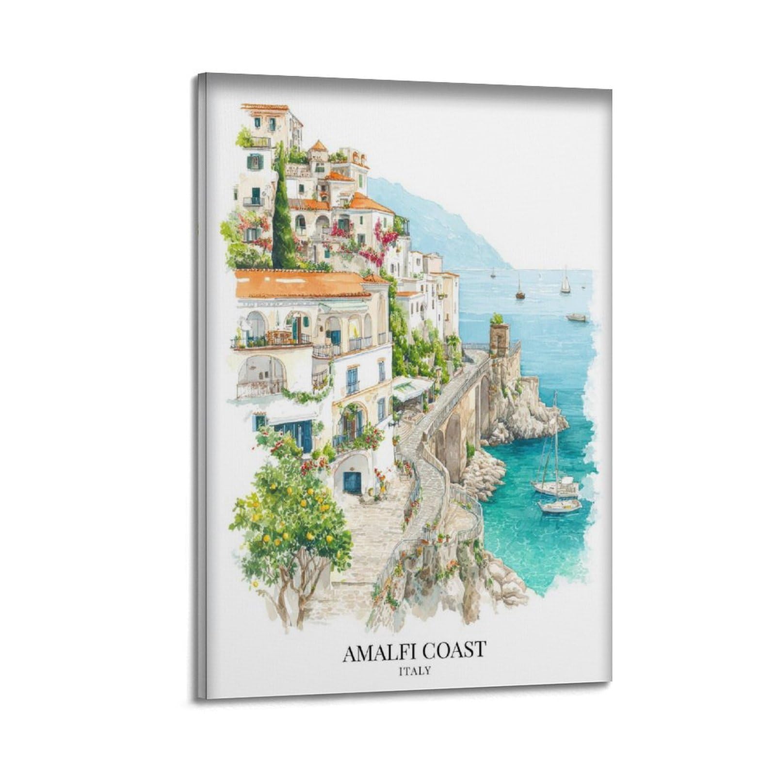 xiaoxiaoshen Amalfi Coast Italy Coastal Scenic Village Canvas Poster Wall Art Prints Room Aesthetic Murals Bedroom And Living Decorations 20x30inch(50x75cm)