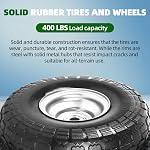 AR-PRO (2-Pack) 4.10/3.50-4" Tire and Wheel Flat Free - 10" Solid Rubber Tires Wheel with 5/8" Bearings and 2.2" Offset Hub - Perfect for Wheelbarrow, Hand Truck, Garden Carts, Yard Wagon Dump Cart | 5/8" Axle Bore Hole Bearings, 2.2" Offset Hub, for