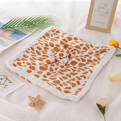 Miniatura 2 de Apricot Lamb Manta de seguridad de lujo para acurrucarse con diseño de jirafa con lindos animales de peluche, manta de personaje para el cuarto del