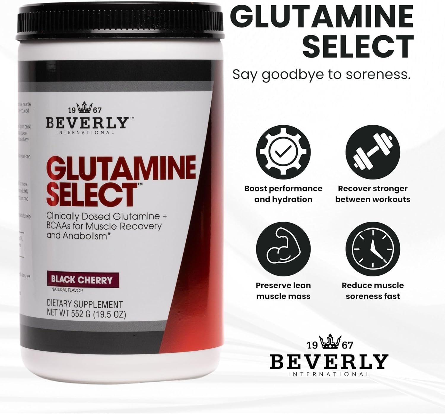 Beverly International Glutamine Select, 60 Servings. Clinically Dosed L-Glutamine and Amino Acid Formula for Lean Muscle and Recovery. Sugar-Free Powder. BCAA’s. - Image 4