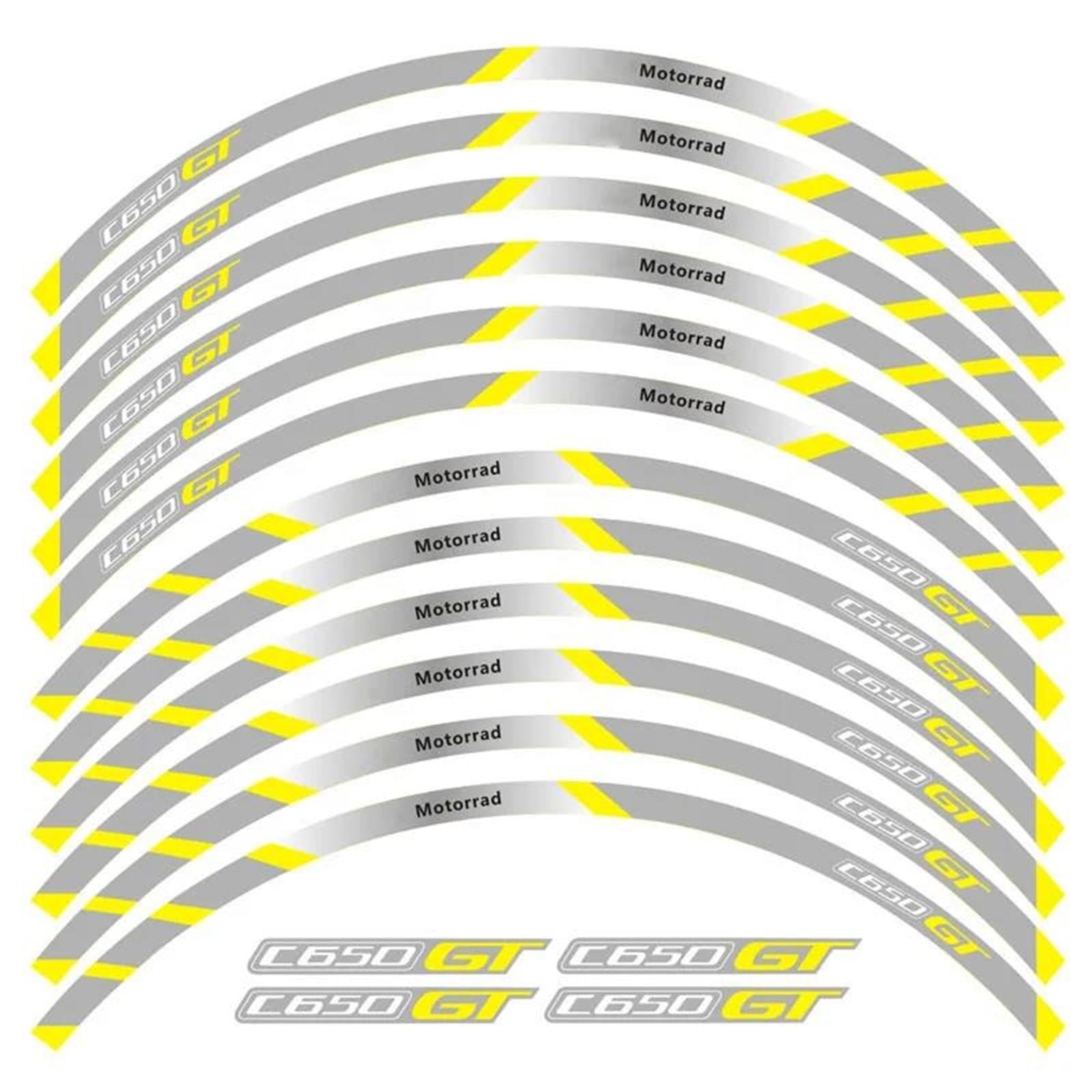 12 Strips Reflective Motorcycle Decals Wheels Rim Motorbike Stickers Decoration Styling for BMW C650GT C650 Gt