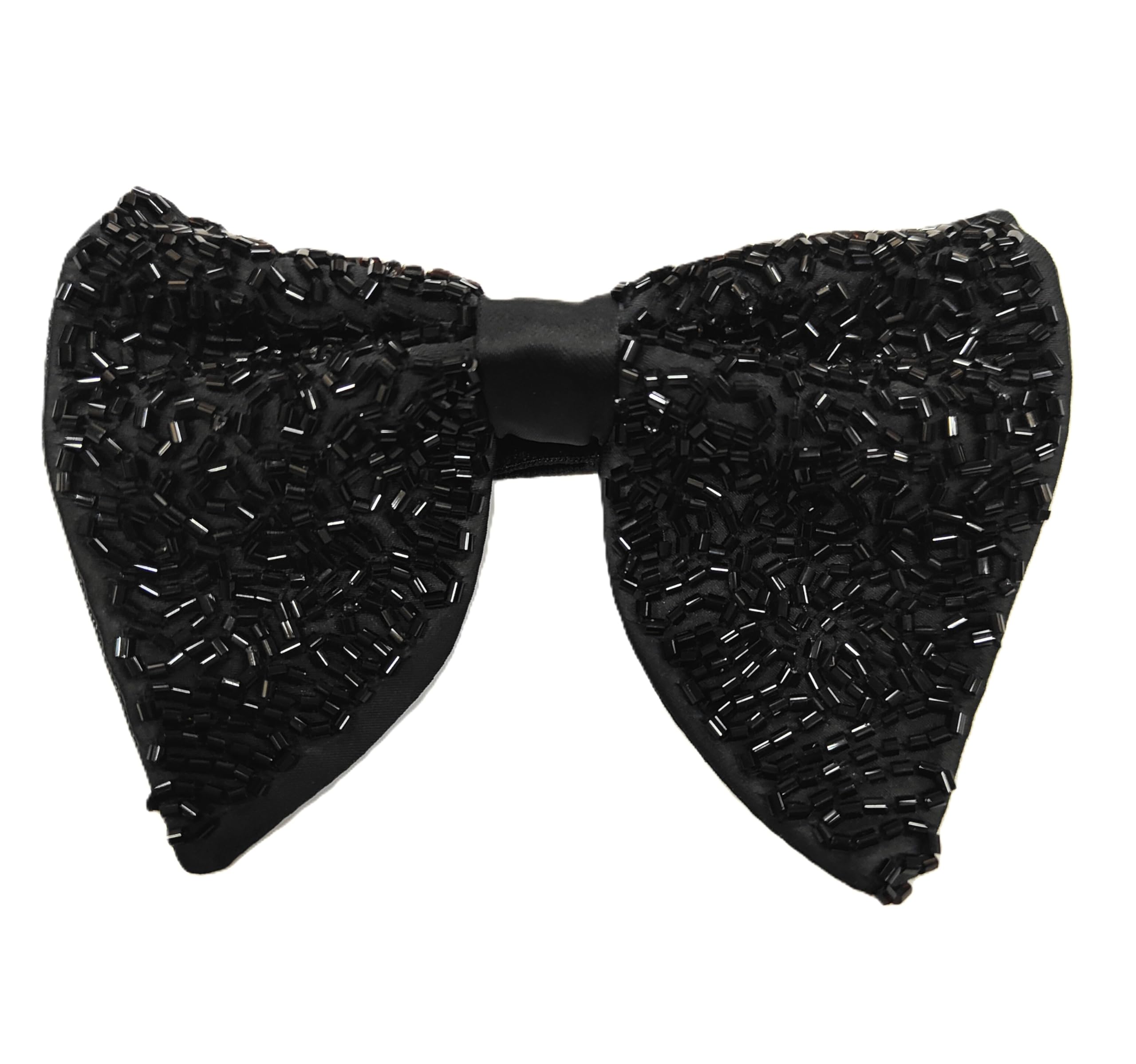 voici Men's Black Pre-Knot Bow Intricate Embroidery Work Bow Free Size (Black-10)-picture-37