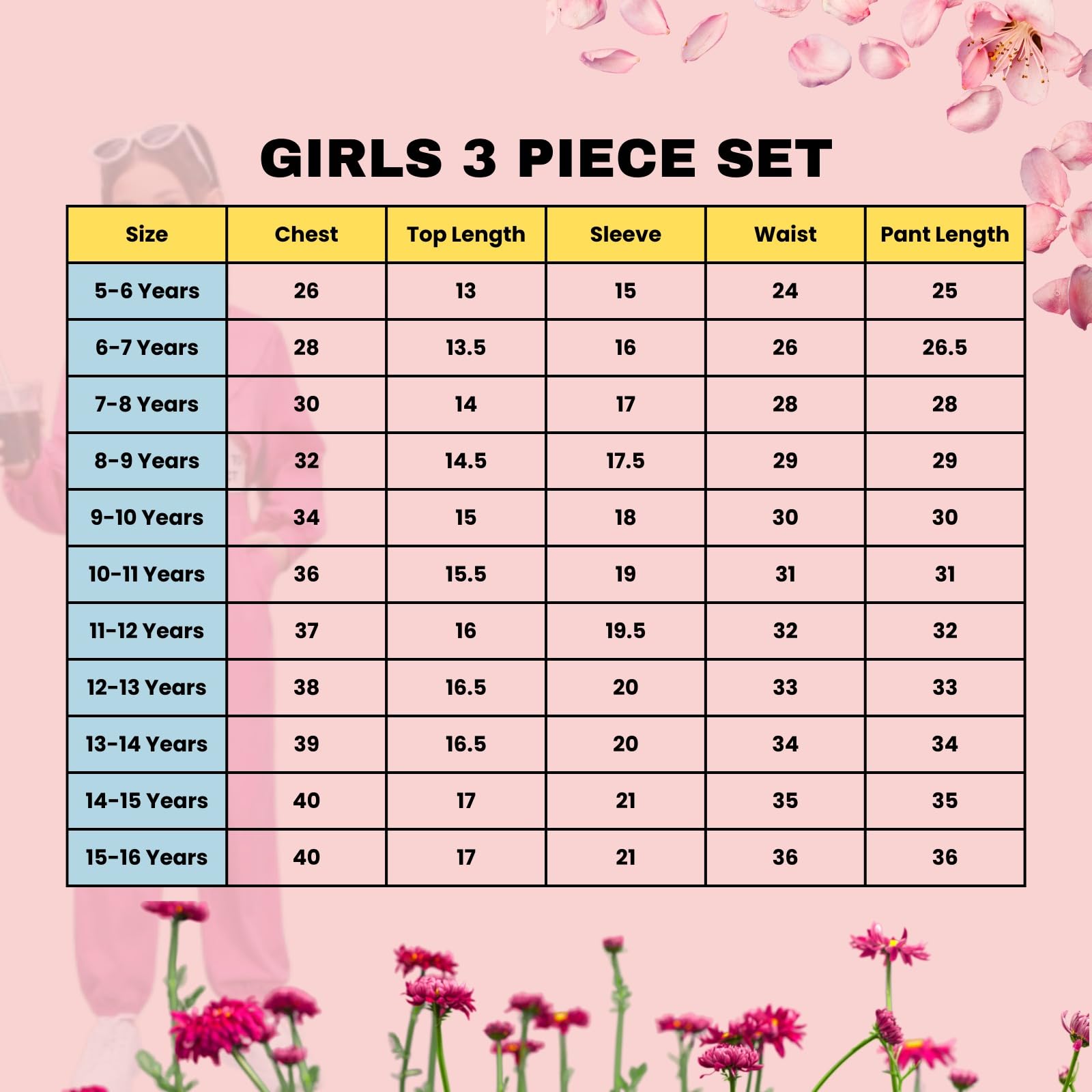 BLOOD PANTHER Girl's Cotton Blend 3 Piece Dress Set with Full Sleeves Round Neck Solid Pattern Modern Style Regular Fit and Standard Length 1